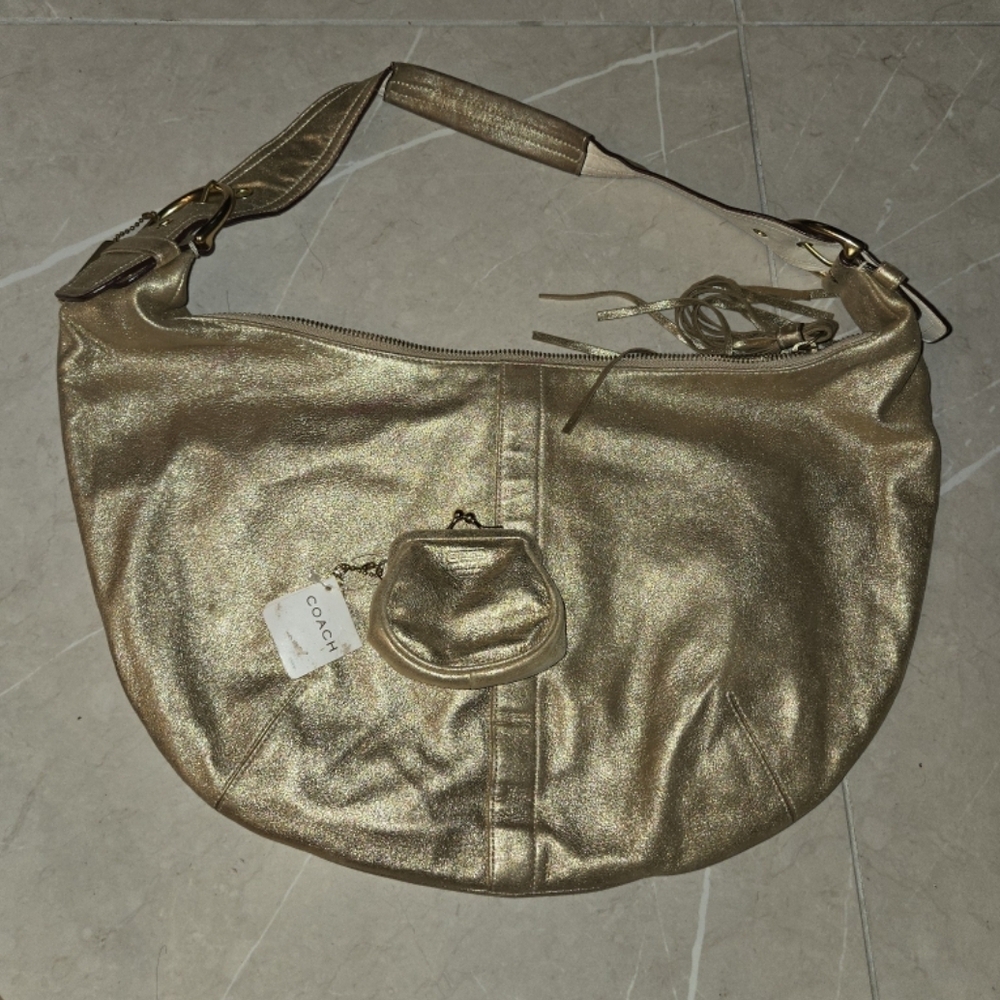 Coach Nappa Metallic Gold Hobo 9757